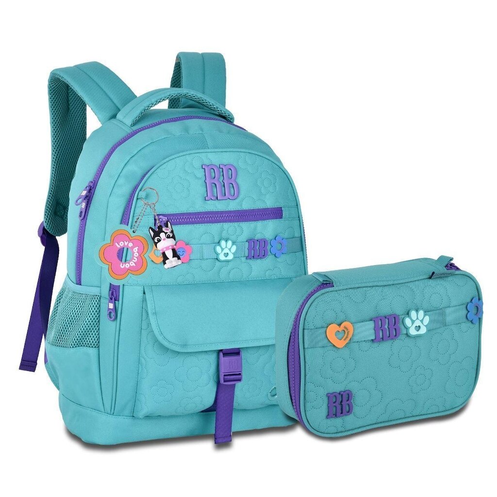 Mochila Escolar Com Estojo Rebecca Bonbon Kit Juvenil com chaveiros