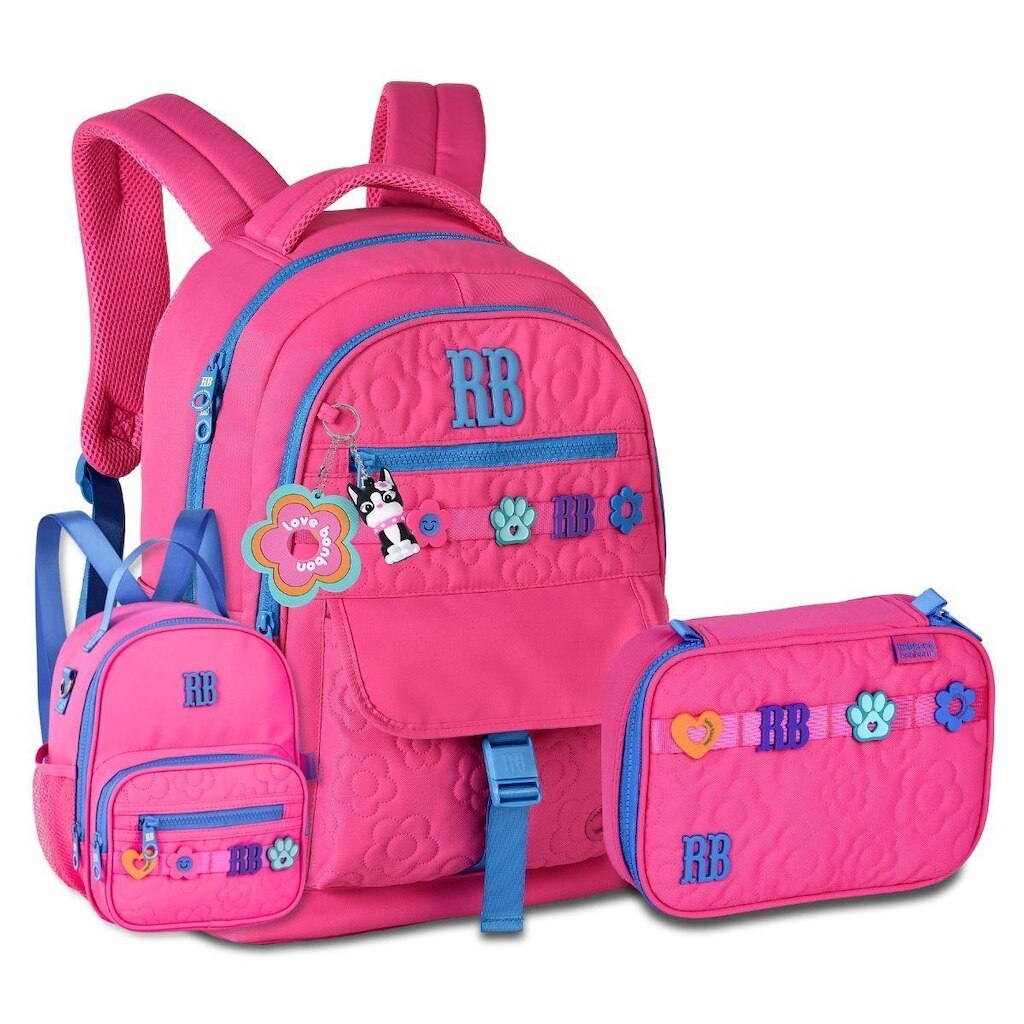 Mochila Escolar Com Lancheira e Estojo Rebecca Bonbon Kit Juvenil