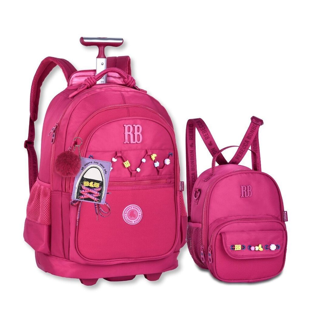Mochila Escolar com Lancheira Rebecca Bonbon com Cadarços
