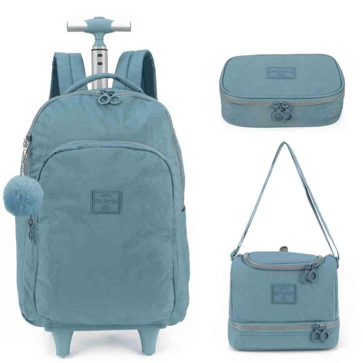 Mochila Escolar com Rodinhas Up4You com Lancheira e Estojo 100 Pens MC51610UP Menor preço em Mochila Escolar com Rodinhas Up4You com Lancheira e Estojo 100 Pens MC51610UP