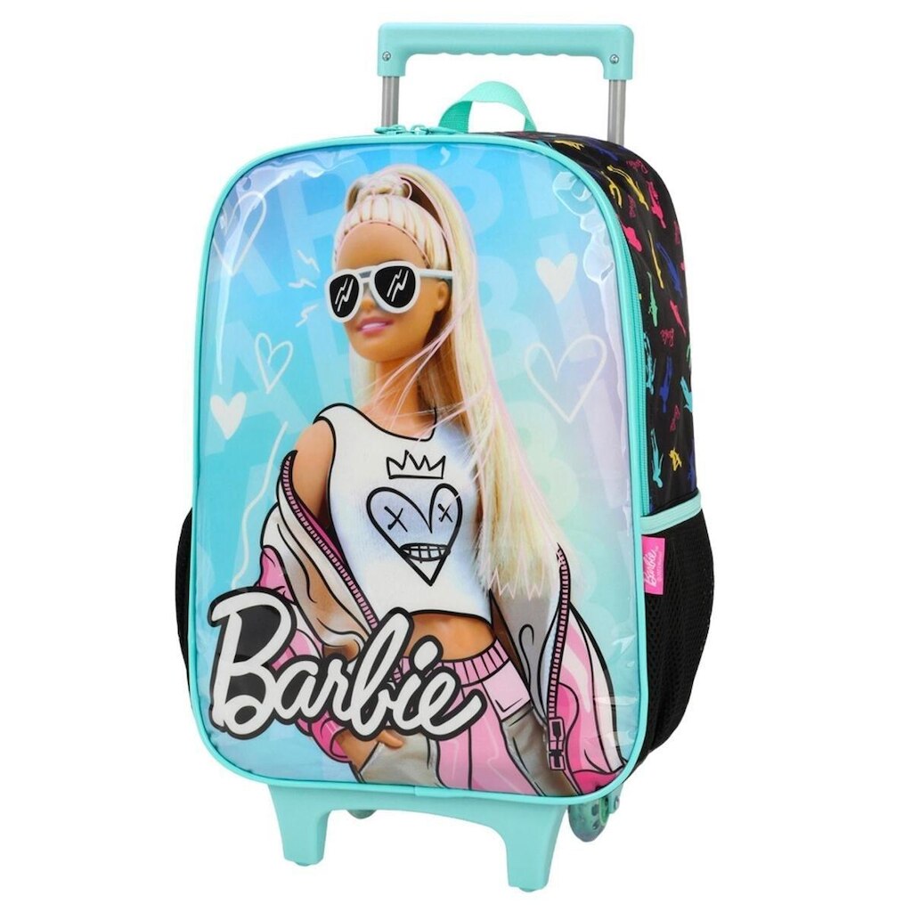 Mochila Escolar de Rodinha Barbie Boneca Modelo Az