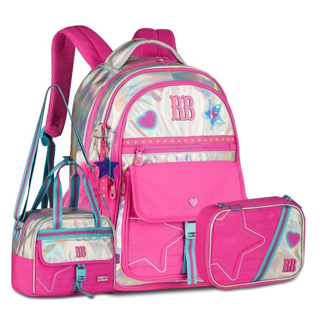 Mochila Escolar Feminina com Lancheira e Estojo Rebecca Bonbon