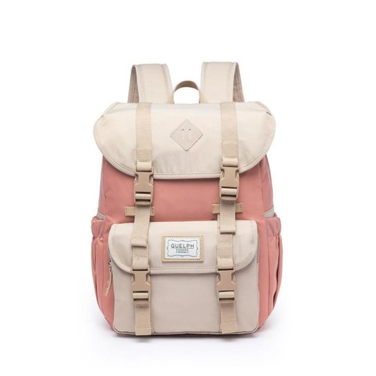 Mochila Escolar Feminina Guelph Bolsa Notebook Trabalho Faculdade Reforçada Espaçosa - Rosa+Bege é ruim? Mochila Escolar Feminina Guelph Bolsa Notebook Trabalho Faculdade Reforçada Espaçosa - Rosa+Bege é boa?