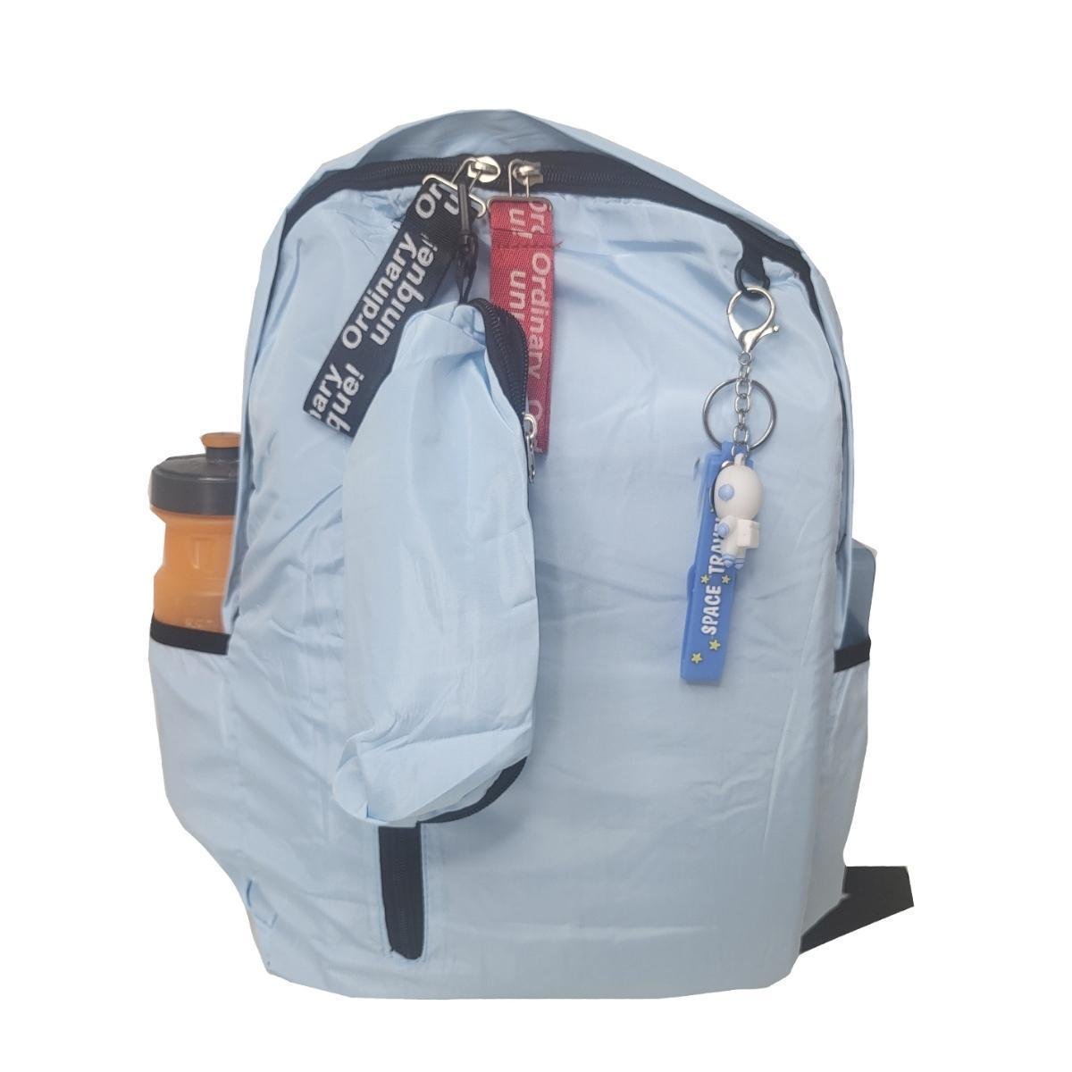Mochila Escolar Feminina Kit Estojo Chaveiro C/ Bolsos