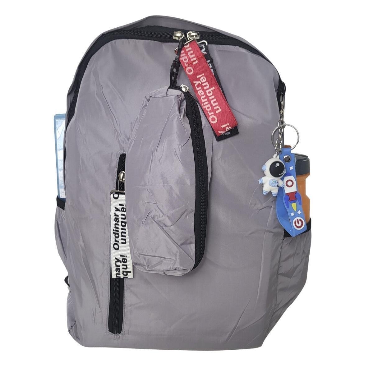 Mochila Escolar Feminina Kit Estojo e Chaveiro