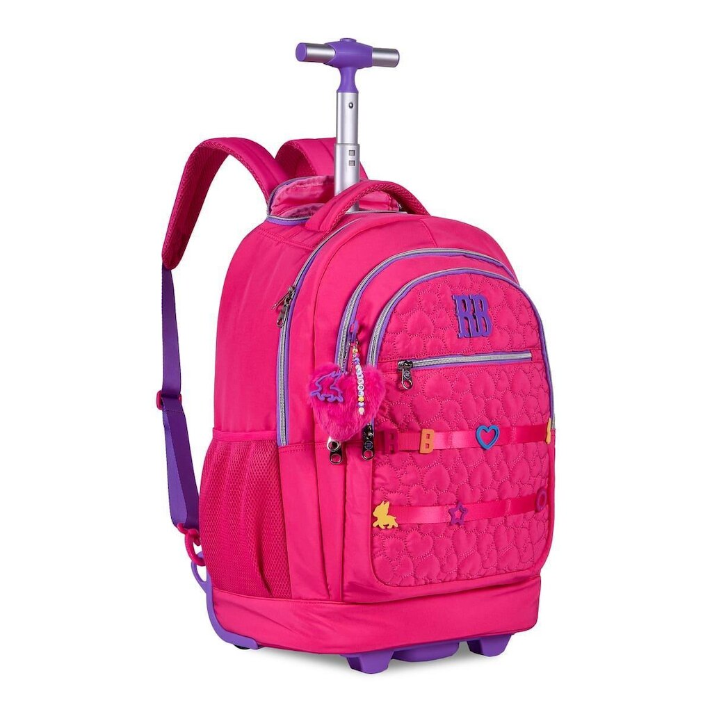 Mochila Escolar Grande Rodinhas ou Costas Rebecca Bonbon