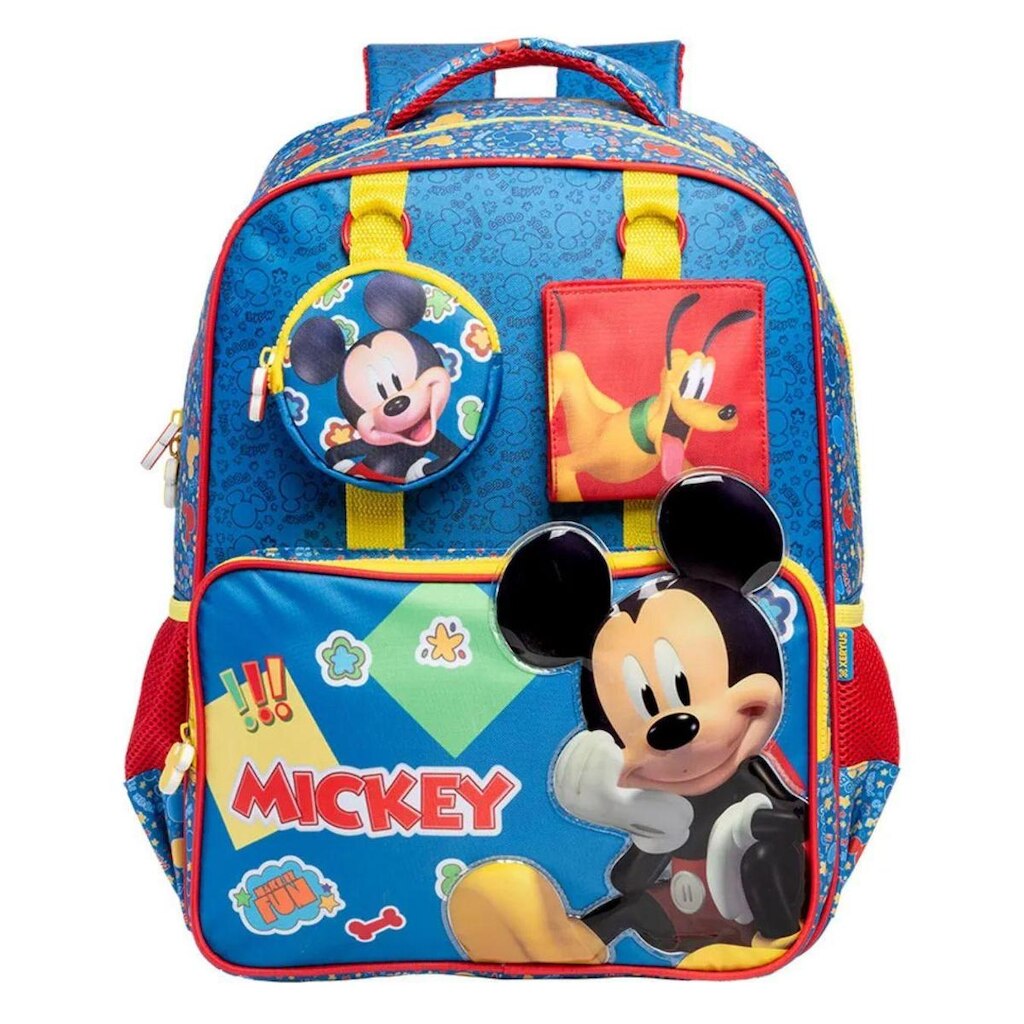 Mochila Escolar Infantil Bolsa Costas Reforçada Mickey Mouse