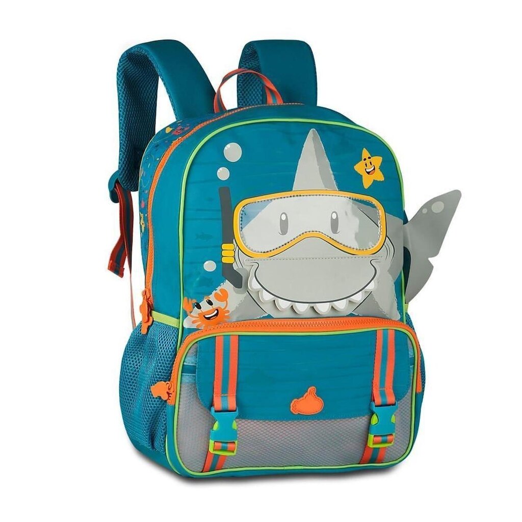 Mochila Escolar Infantil Tubarão Bolsa Escolar de costas