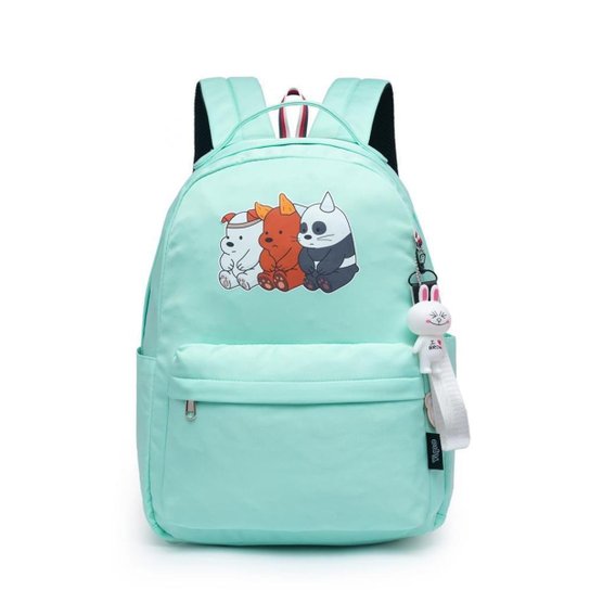 Mochila Escolar Menina Universitária Feminina Chaveiro Juvenil Estampada - Verde Menor preço em Mochila Escolar Menina Universitária Feminina Chaveiro Juvenil Estampada - Verde