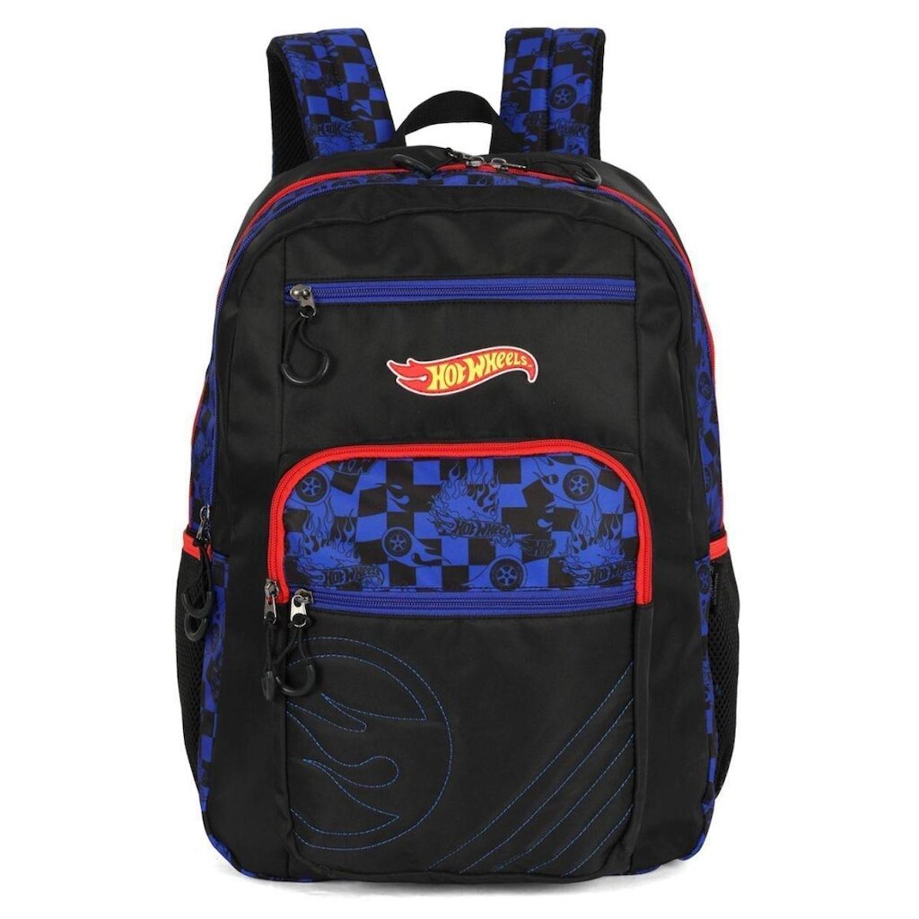 Mochila Escolar Menino Bolsa Notebook Infantil Hot Wheels