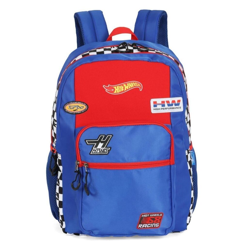 Mochila Escolar Menino Bolsa Notebook Infantil Hot Wheels