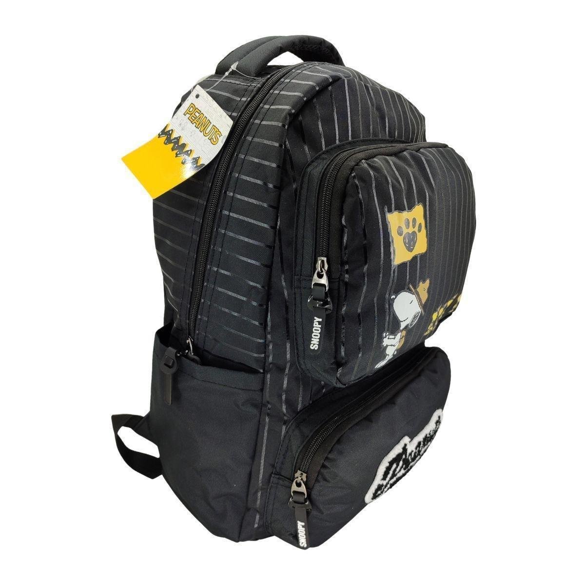 Mochila Escolar Peanuts Snoopy 47771 - Juvenil - Preto | Netshoes