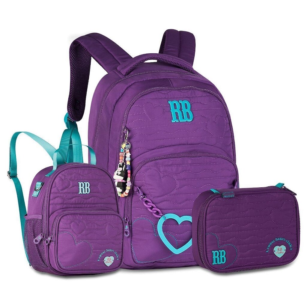 Mochila Escolar Rebecca Bonbon Kit com Lancheira e Estojo Box
