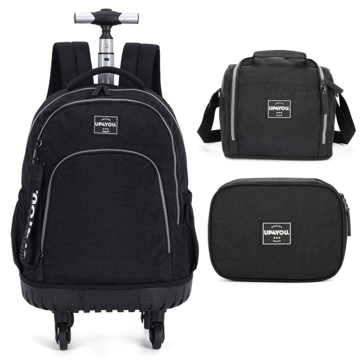Mochila Escolar Rodinhas 360 Graus Up4You com Lancheira e Estojo 100 ...
