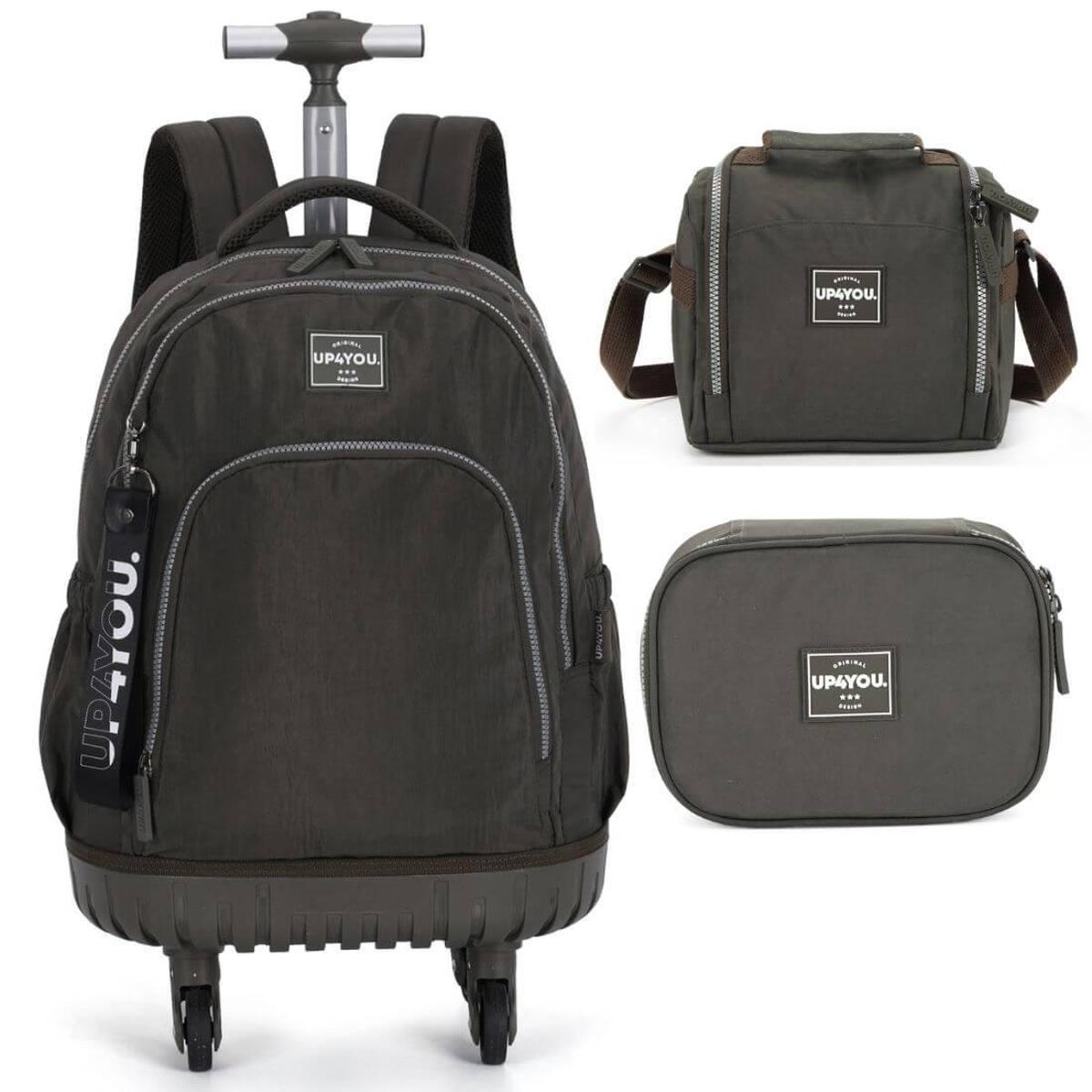 Mochila Escolar Rodinhas 360 Graus Up4You com Lancheira e Estojo 100 ...