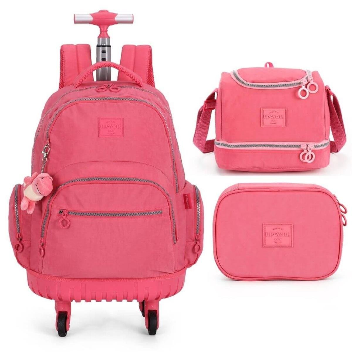 Mochila Escolar Rodinhas 360 Graus Up4you Com Lancheira e Estojo 100 Pens Menor preço em Mochila Escolar Rodinhas 360 Graus Up4you Com Lancheira e Estojo 100 Pens