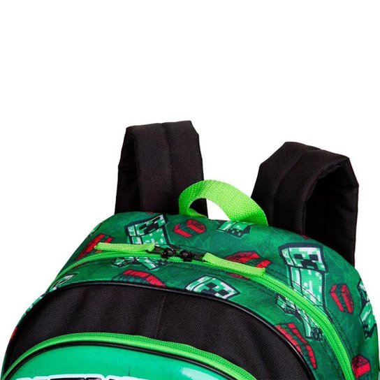Mochila Escolar Sestini Minecraft X 20 Litros Verde - Verde | Netshoes