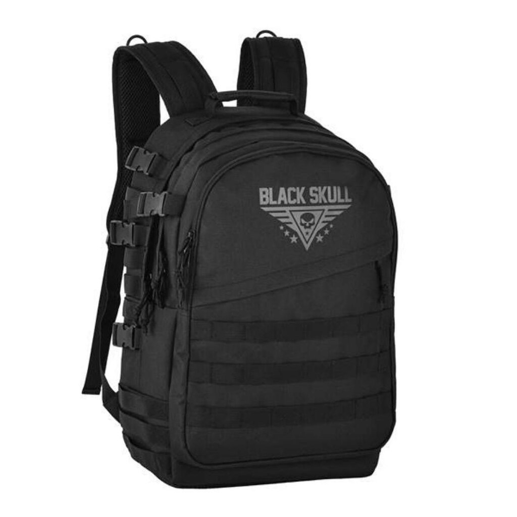 Mochila esportiva escolar passeio Black Skull Notebook Original