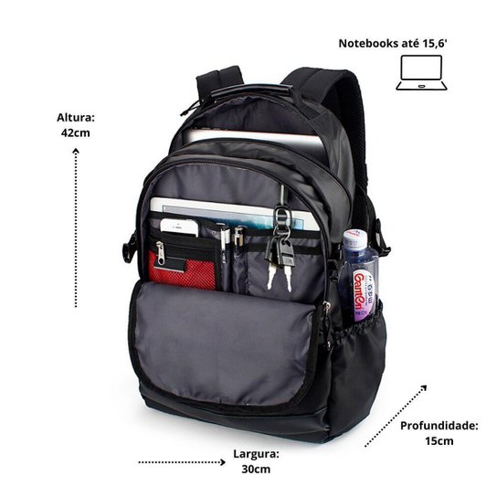 Mochila Executiva Antifurto Notebook Crosswave Trabalho Resistente 20 Litros
