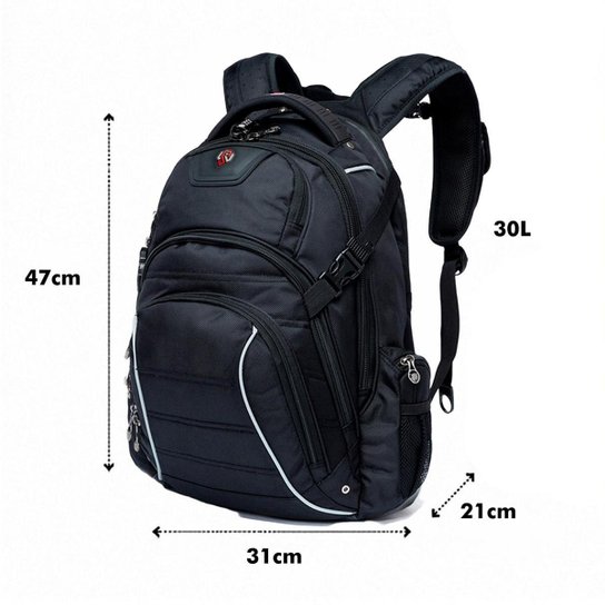 Mochila Executiva Antifurto Notebook Grande Cabo De Aço 30L