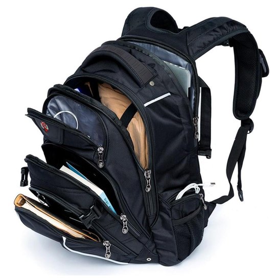 Mochila Executiva Antifurto Notebook Grande Cabo De Aço 30L