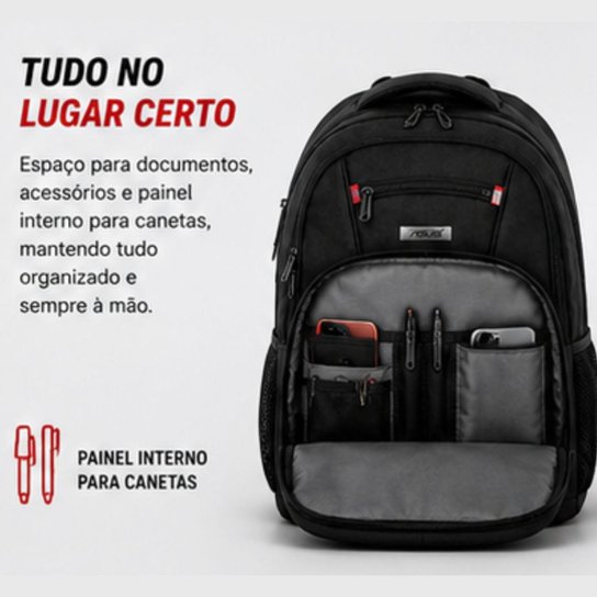Mochila Executiva Asus Clio Style Preta Notebook Tablet