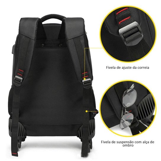Mochila Executiva com 4 Rodinhas 360º e Entrada USB