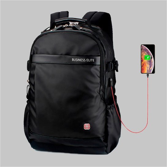 Mochila Executiva Crossgear Notebook USB Reforçada - Preto Menor preço em Mochila Executiva Crossgear Notebook USB Reforçada - Preto