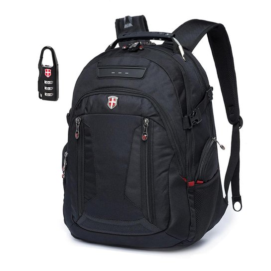 Mochila Executiva Moderna Swissport Masculina Notebook Antifurto Impermeável Reforçada - Preto Menor preço em Mochila Executiva Moderna Swissport Masculina Notebook Antifurto Impermeável Reforçada - Preto