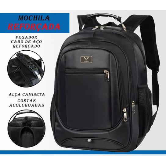 Mochila Executiva Notebook Trabalho Viagem Reforçada Básica Grande Impermeável - Preto Menor preço em Mochila Executiva Notebook Trabalho Viagem Reforçada Básica Grande Impermeável - Preto