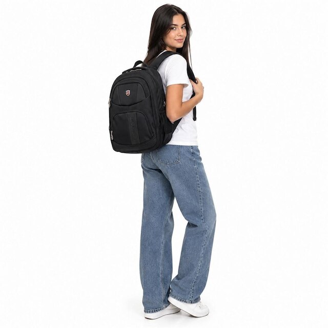 Mochila Executiva Swissport Masculina Reforçada Para Notebook 26 Litros