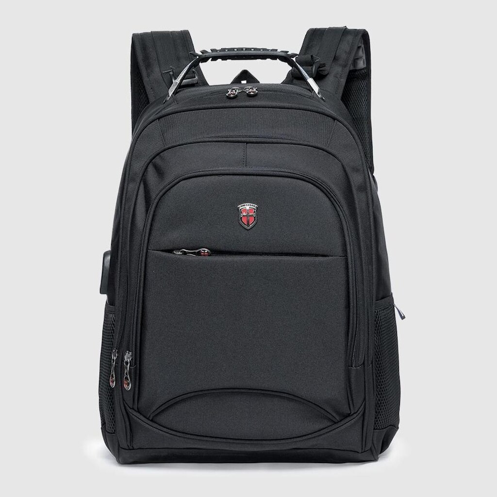 Mochila Executiva Swissport Notebook Reforçada Saída USB Alça Cabo Aço 24 Litros