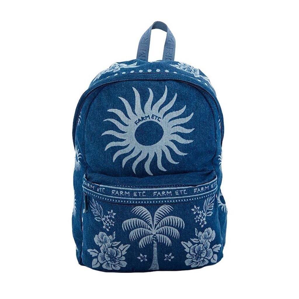 Mochila Farm Xodó Jeans Lenço Tropical