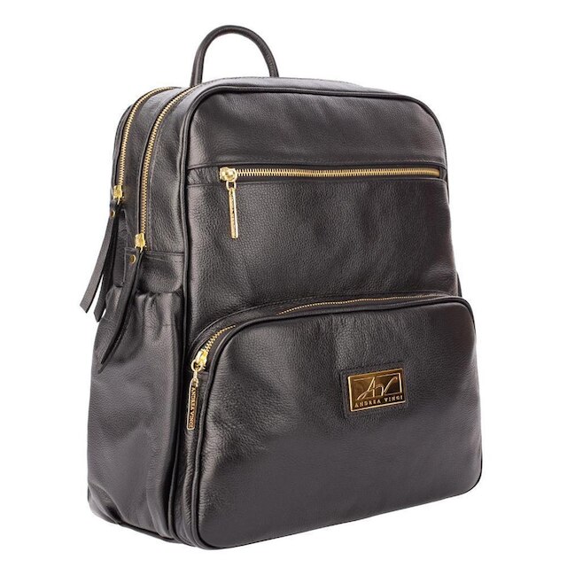 Mochila feminina grande em couro liso Zooey
