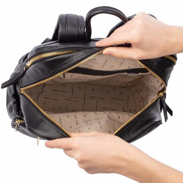 Mochila feminina grande em couro liso Zooey