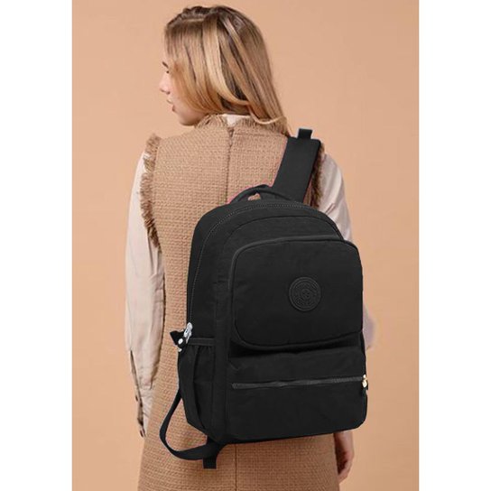 Mochila Feminina Notebook Faculdade Tactel Divisórias Bolsos - Prata Menor preço em Mochila Feminina Notebook Faculdade Tactel Divisórias Bolsos - Prata
