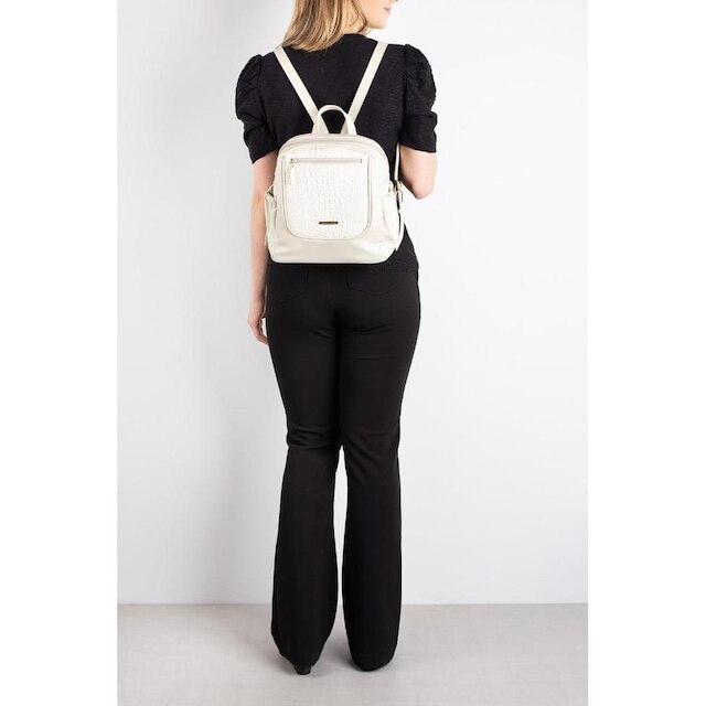Mochila feminina pequena de couro Estela