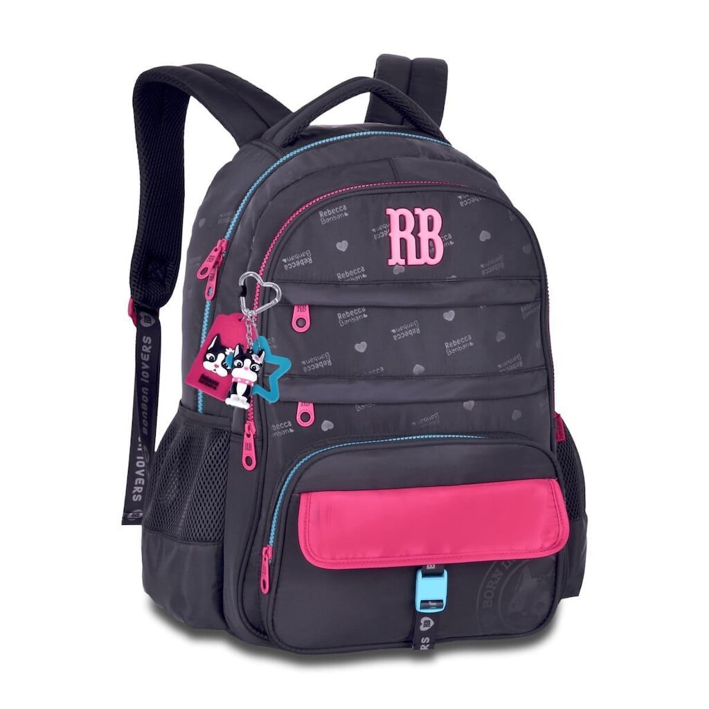 Mochila Feminina Premium Rebecca Bonbon Jacquard com chaveiro