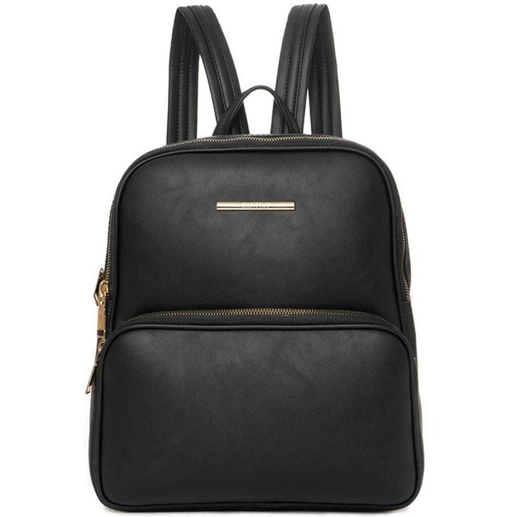 Mochila Feminina Rafitthy Média Monograma Marrom