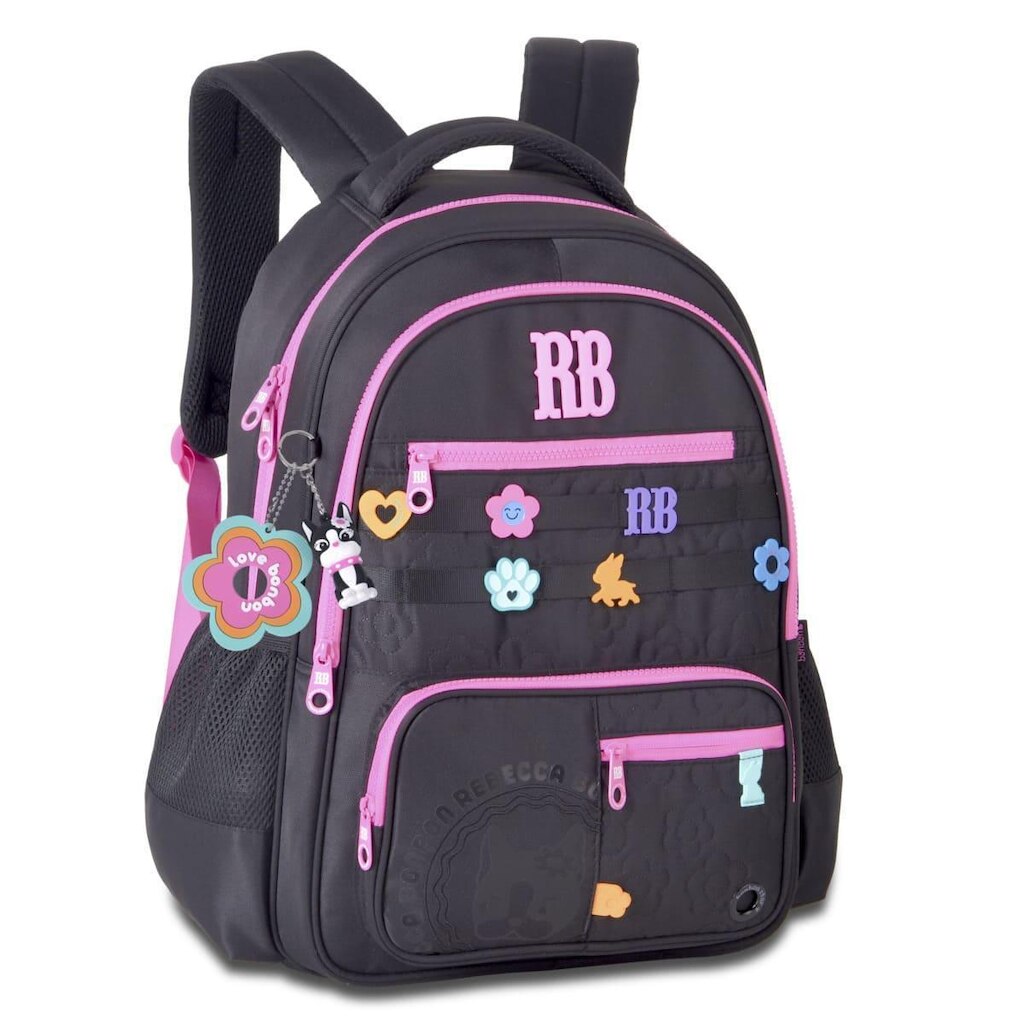 Mochila Feminina Rebecca Bonbon com Chaveiro e Bolso Antifurto