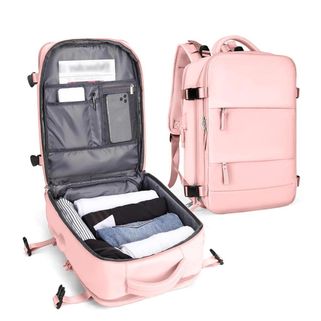 Mochila Feminina Viagem Notebook Esporte Mala de Bordo Resistente Living Traveling Share