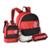 Mochila Flamengo Com Lancheira e Estojo Kit Escolar Infantil - Preto+Vermelho