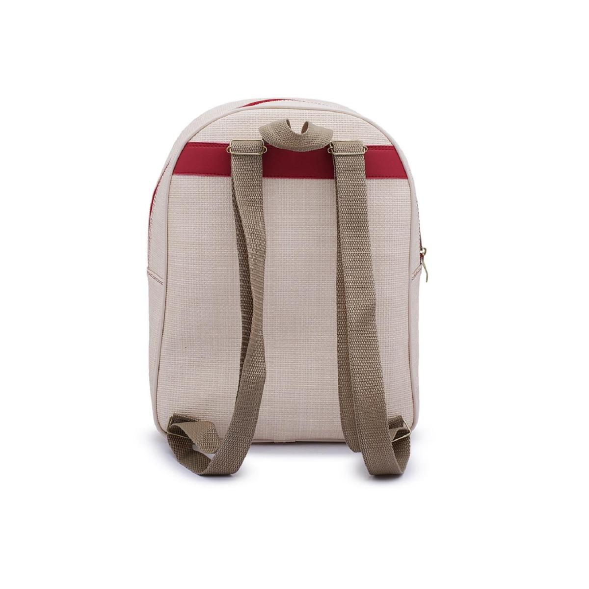 Mochila Gouveia Costa Compacta Ajustável Feminina - Bege+Vermelho | Netshoes