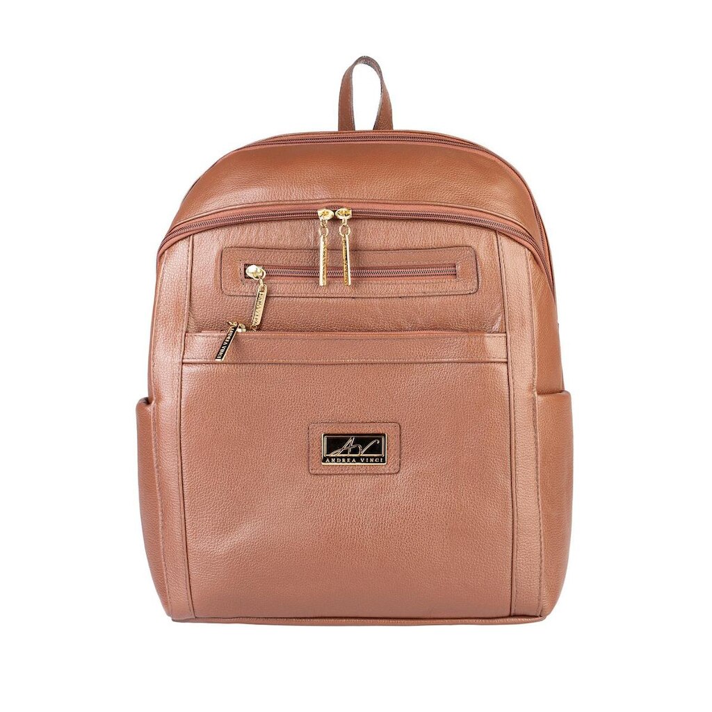 Mochila grande de couro liso Marcela