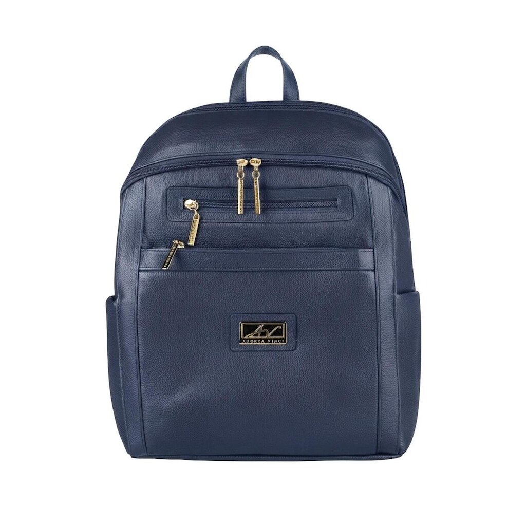 Mochila grande de couro liso Marcela