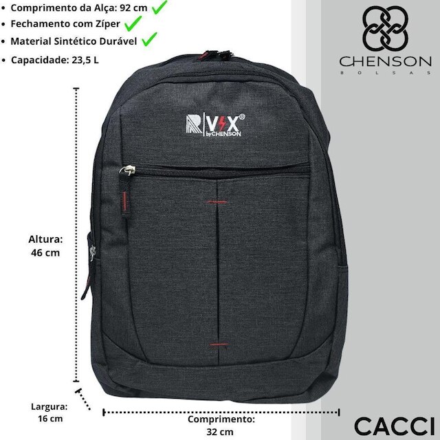 Mochila Grande Escolar Moderna Espaçosa Republic Vix Chenson