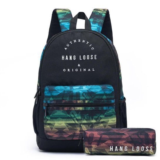 Mochila Hang Loose + Estojo Hang Loose Kekoa Resistente Espaçosa - Preto+Azul é ruim? Mochila Hang Loose + Estojo Hang Loose Kekoa Resistente Espaçosa - Preto+Azul é boa?