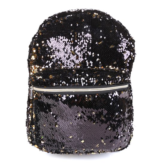 Mochila Infantil Clio Style Paetê Reversível 17" Feminina - Preto+Dourado Menor preço em Mochila Infantil Clio Style Paetê Reversível 17" Feminina - Preto+Dourado