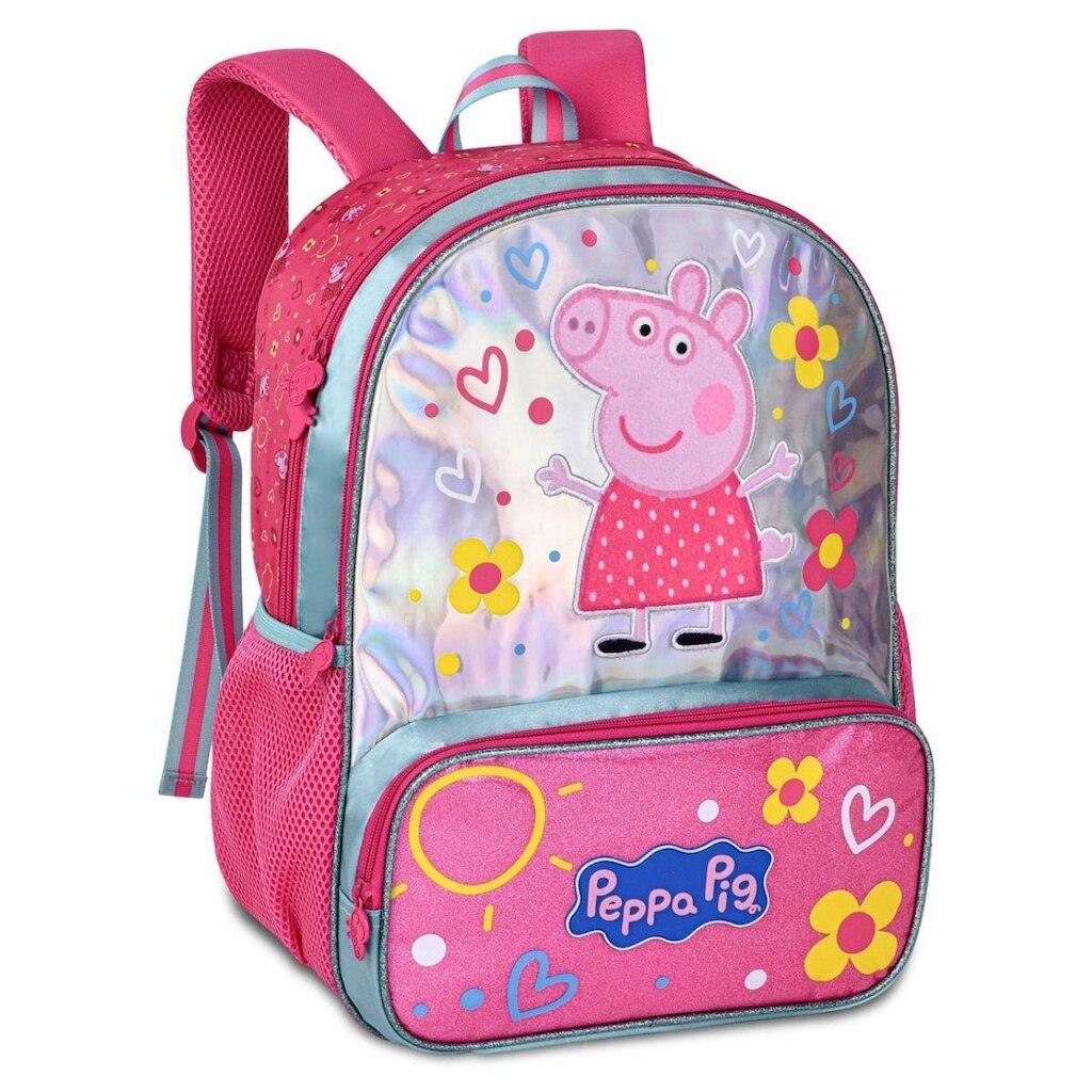 Mochila Infantil Grande Peppa Pig Holográfico - Clio Style