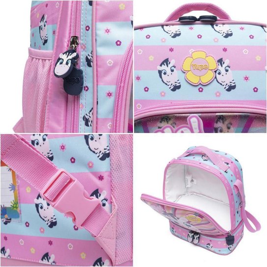 Mochila Infantil Grande Resistente Lancheira Estojo Escolar